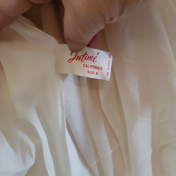 Vintage Peignoir Set Intime White Pink Long 2-piece Robe Nightgown Chiffon Lace - Picture 10 of 11